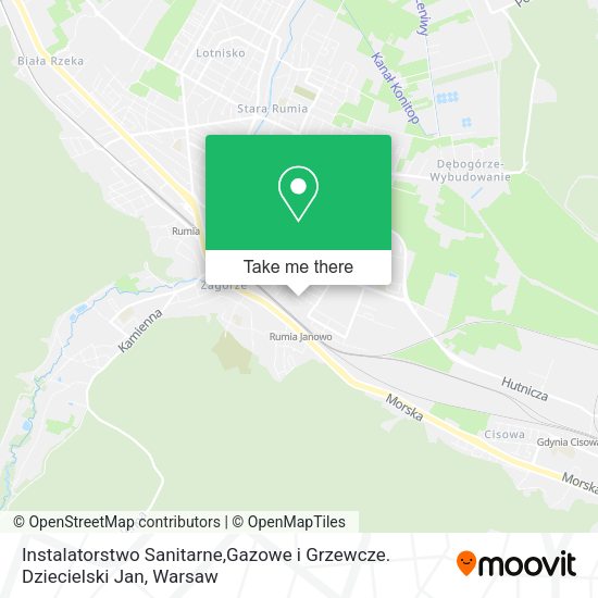 Instalatorstwo Sanitarne,Gazowe i Grzewcze. Dziecielski Jan map