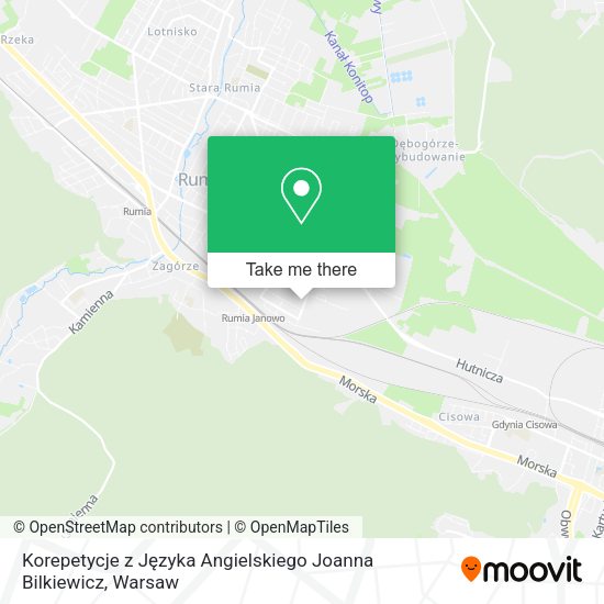 Korepetycje z Języka Angielskiego Joanna Bilkiewicz map