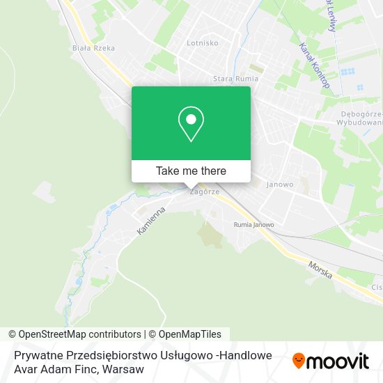 Prywatne Przedsiębiorstwo Usługowo -Handlowe Avar Adam Finc map