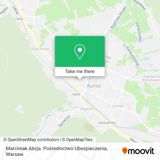 Marciniak Alicja. Pośrednictwo Ubezpieczenia map