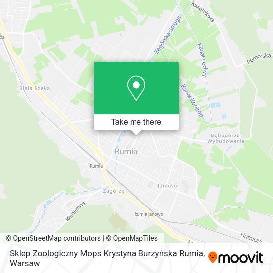 Sklep Zoologiczny Mops Krystyna Burzyńska Rumia map