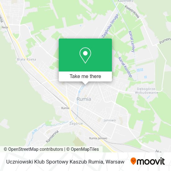 Карта Uczniowski Klub Sportowy Kaszub Rumia