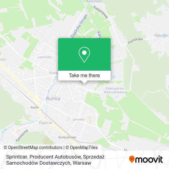 Карта Sprintcar. Producent Autobusów, Sprzedaż Samochodów Dostawczych