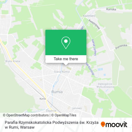 Карта Parafia Rzymskokatolicka Podwyższenia św. Krzyża w Rumi