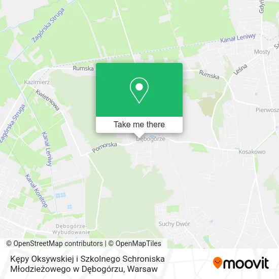 Kępy Oksywskiej i Szkolnego Schroniska Młodzieżowego w Dębogórzu map