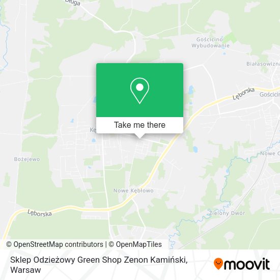 Карта Sklep Odzieżowy Green Shop Zenon Kamiński