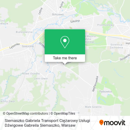 Siemaszko Gabriela Transport Ciężarowy Usługi Dźwigowe Gabreila Siemaszko map