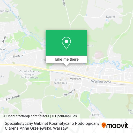 Specjalistyczny Gabinet Kosmetyczno Podologiczny Clarens Anna Grzelewska map