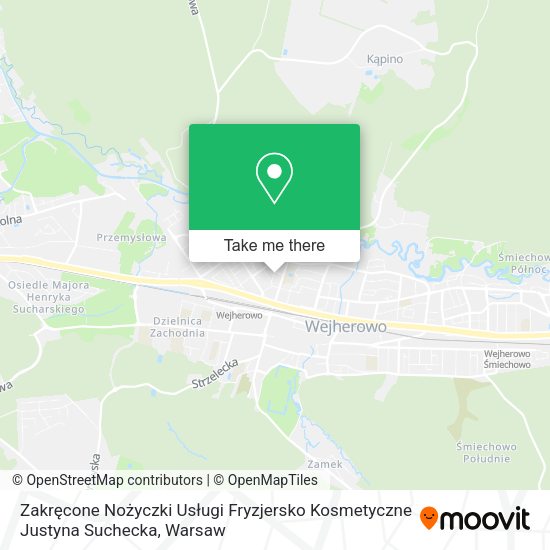 Zakręcone Nożyczki Usługi Fryzjersko Kosmetyczne Justyna Suchecka map