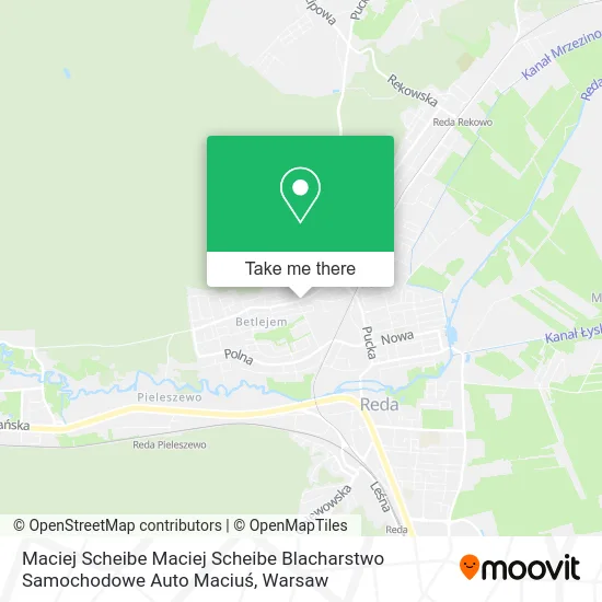 Карта Maciej Scheibe Maciej Scheibe Blacharstwo Samochodowe Auto Maciuś