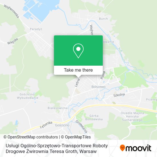 Usługi Ogólno-Sprzętowo-Transportowe Roboty Drogowe Żwirownia Teresa Groth map