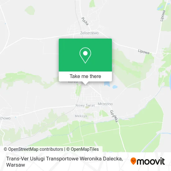 Карта Trans-Ver Usługi Transportowe Weronika Dalecka