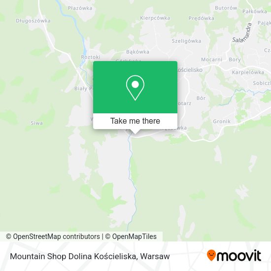 Mountain Shop Dolina Kościeliska map