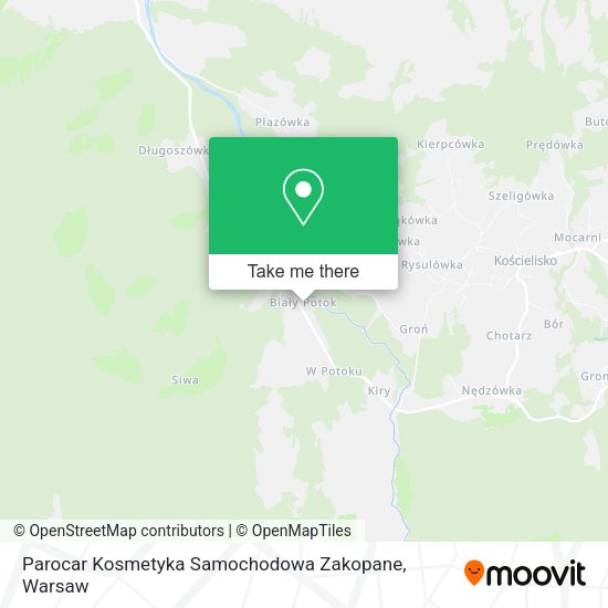 Карта Parocar Kosmetyka Samochodowa Zakopane