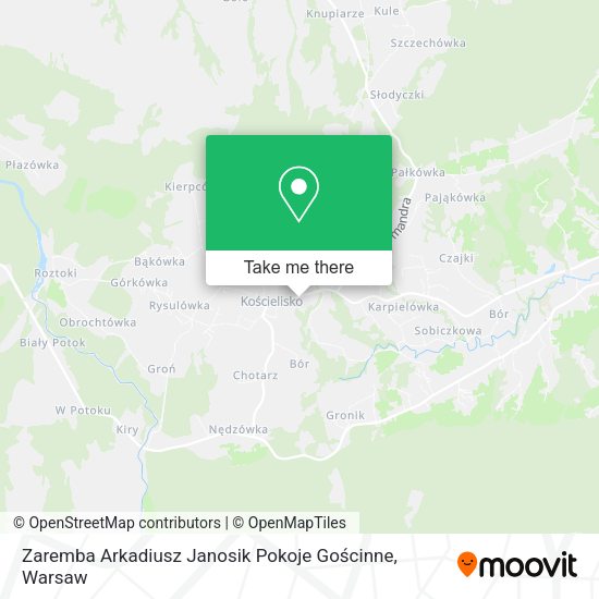 Zaremba Arkadiusz Janosik Pokoje Gościnne map