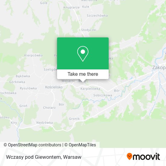 Wczasy pod Giewontem map