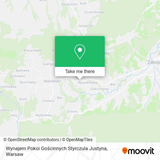 Wynajem Pokoi Gościnnych Styrczula Justyna map