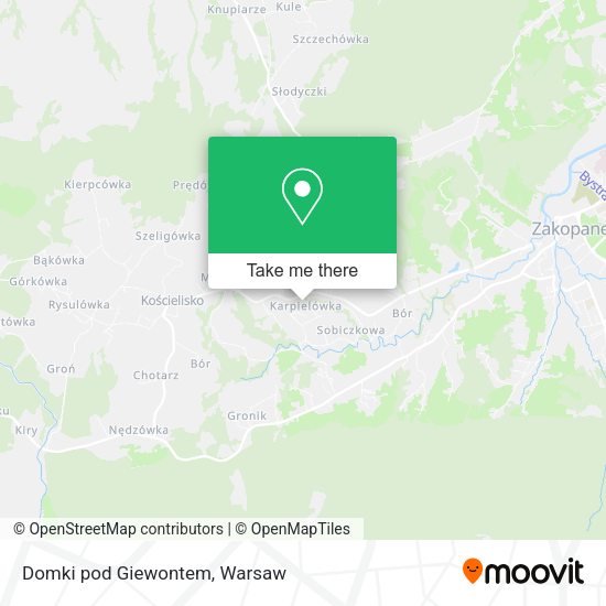 Domki pod Giewontem map