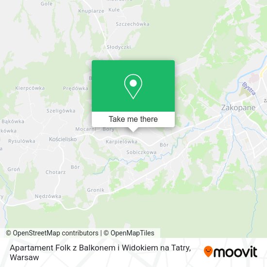 Apartament Folk z Balkonem i Widokiem na Tatry map