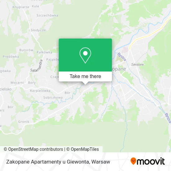 Карта Zakopane Apartamenty u Giewonta