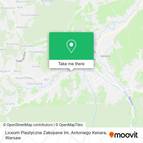 Liceum Plastyczne Zakopane im. Antoniego Kenara map