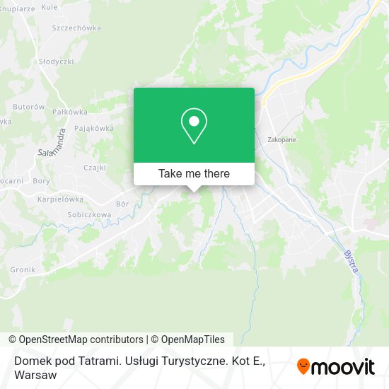 Domek pod Tatrami. Usługi Turystyczne. Kot E. map