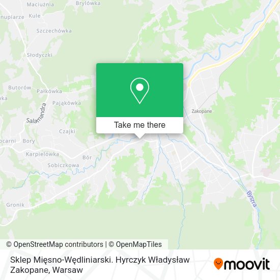 Sklep Mięsno-Wędliniarski. Hyrczyk Władysław Zakopane map