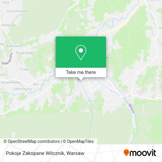 Pokoje Zakopane Wilcznik map