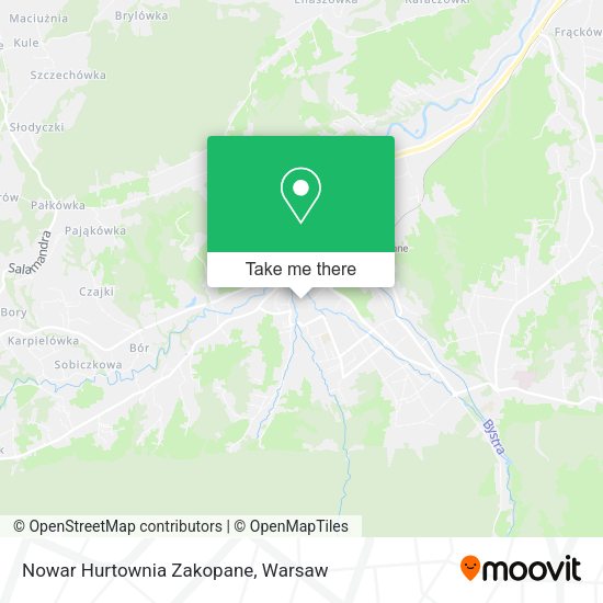 Nowar Hurtownia Zakopane map