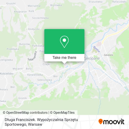 Długa Franciszek. Wypożyczalnia Sprzętu Sportowego map