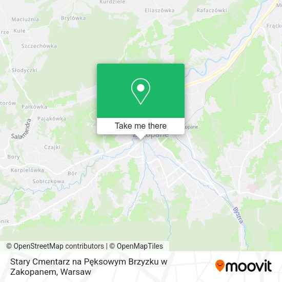 Stary Cmentarz na Pęksowym Brzyzku w Zakopanem map