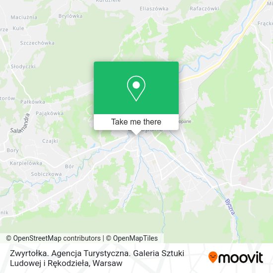 Zwyrtołka. Agencja Turystyczna. Galeria Sztuki Ludowej i Rękodzieła map