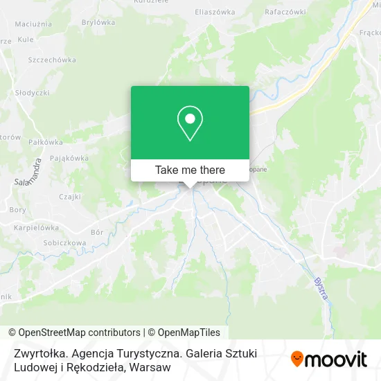 Карта Zwyrtołka. Agencja Turystyczna. Galeria Sztuki Ludowej i Rękodzieła
