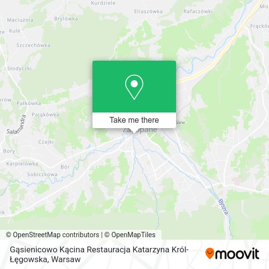 Карта Gąsienicowo Kącina Restauracja Katarzyna Król-Łęgowska