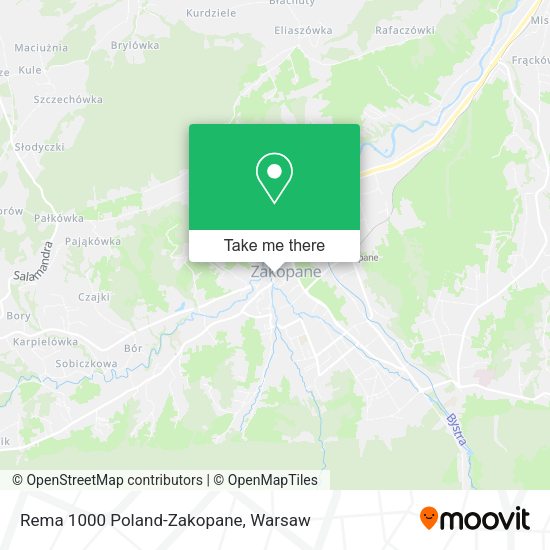 Rema 1000 Poland-Zakopane map