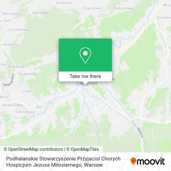 Карта Podhalanskie Stowarzyszenie Przyjaciol Chorych Hospicjum Jezusa Milosiernego