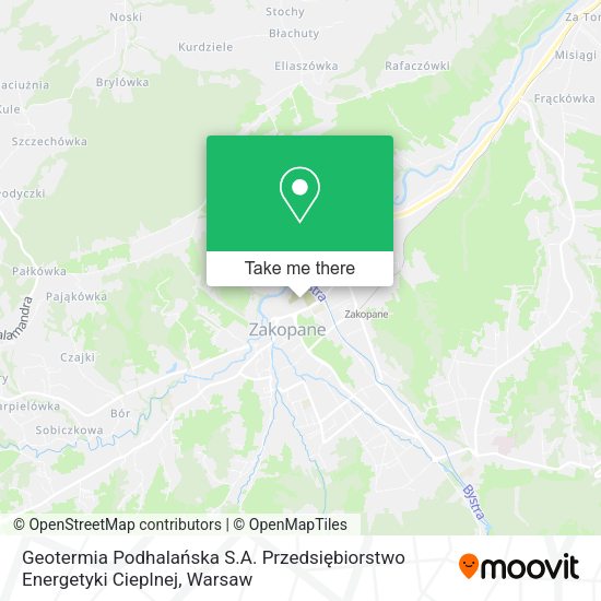 Geotermia Podhalańska S.A. Przedsiębiorstwo Energetyki Cieplnej map