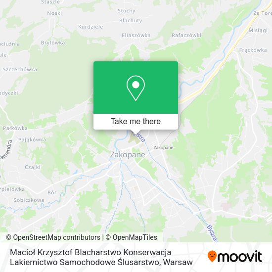 Macioł Krzysztof Blacharstwo Konserwacja Lakiernictwo Samochodowe Ślusarstwo map