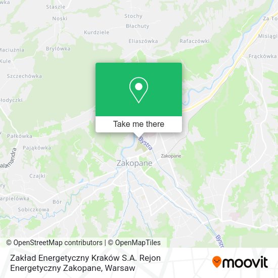 Zakład Energetyczny Kraków S.A. Rejon Energetyczny Zakopane map