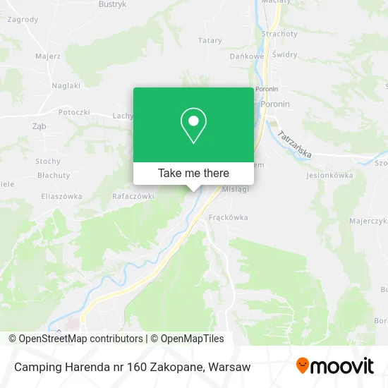 Карта Camping Harenda nr 160 Zakopane