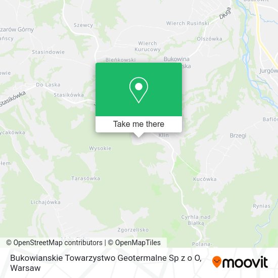 Карта Bukowianskie Towarzystwo Geotermalne Sp z o O