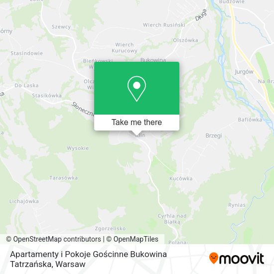 Apartamenty i Pokoje Gościnne Bukowina Tatrzańska map