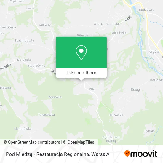 Карта Pod Miedzą - Restauracja Regionalna
