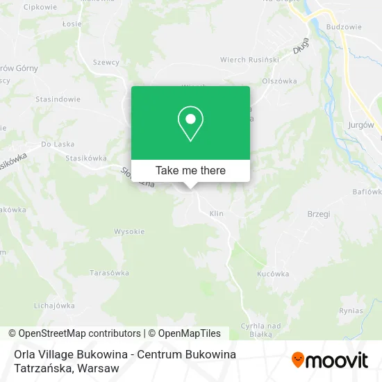 Карта Orla Village Bukowina - Centrum Bukowina Tatrzańska
