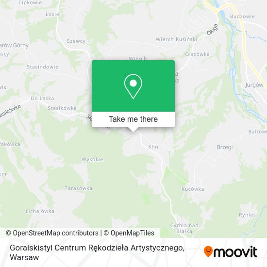 Goralskistyl Centrum Rękodzieła Artystycznego map