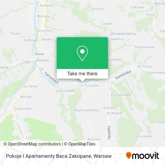 Карта Pokoje I Apartamenty Baca Zakopane