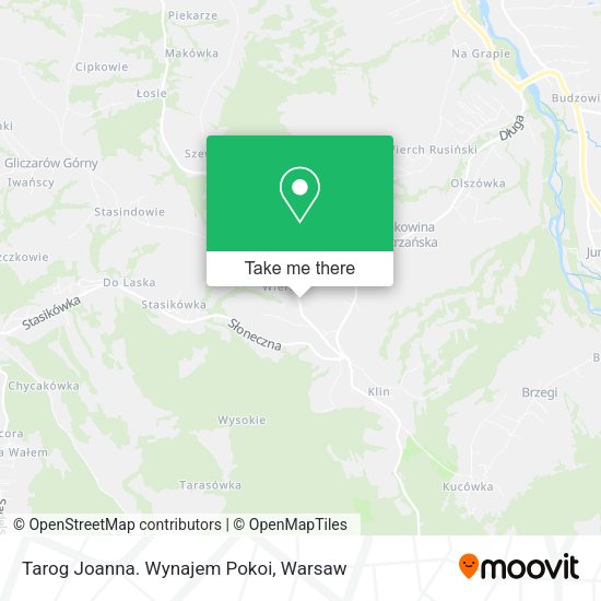 Tarog Joanna. Wynajem Pokoi map