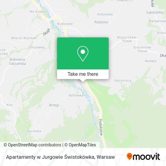 Apartamenty w Jurgowie Świstokówka map