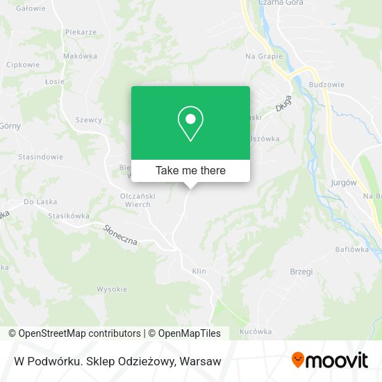 W Podwórku. Sklep Odzieżowy map