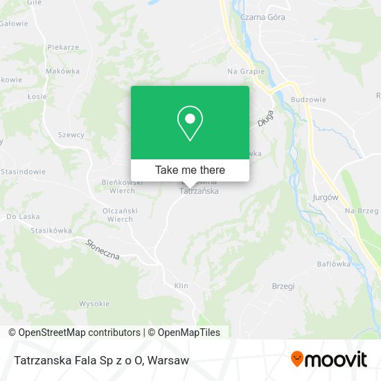 Tatrzanska Fala Sp z o O map